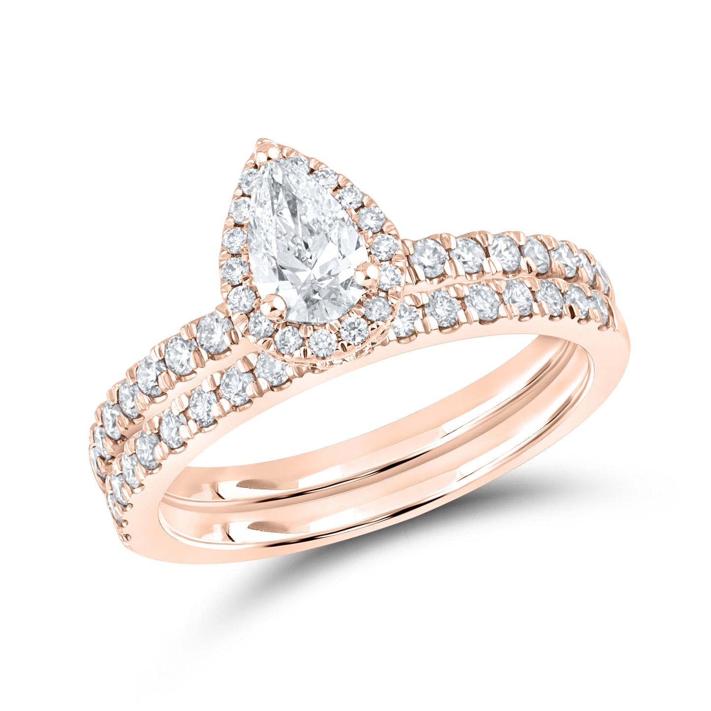 10kt Rose Gold 1.14ctw Diamond Bridal Ring set