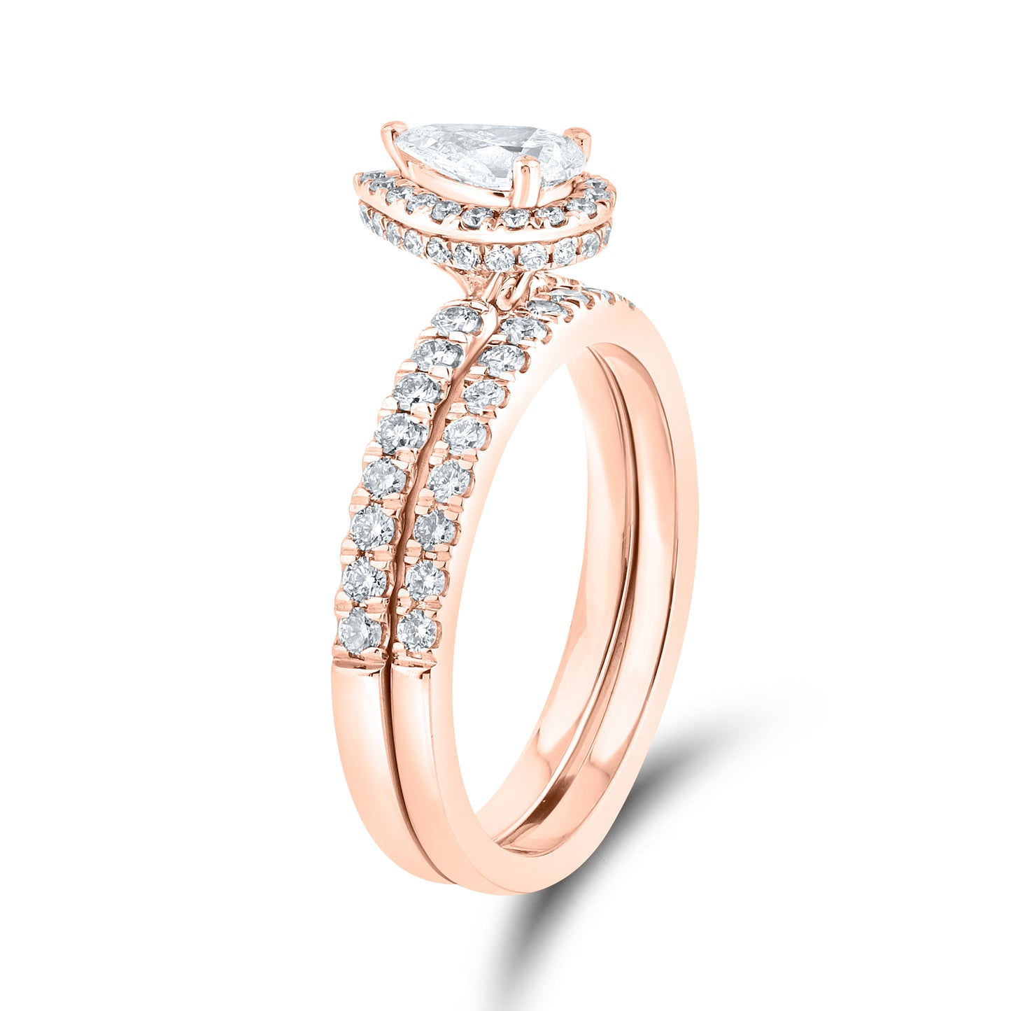 10kt Rose Gold 1.14ctw Diamond Bridal Ring set