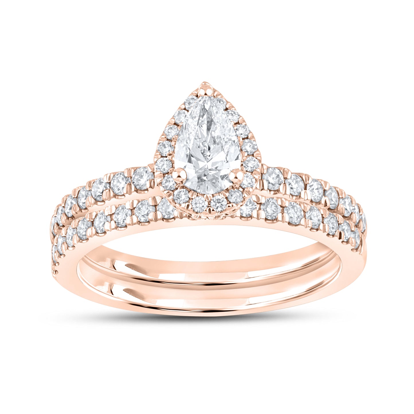 10kt Rose Gold 1.14ctw Diamond Bridal Ring set