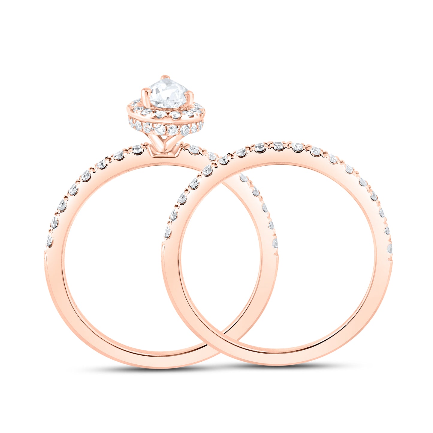 10kt Rose Gold 1.14ctw Diamond Bridal Ring set