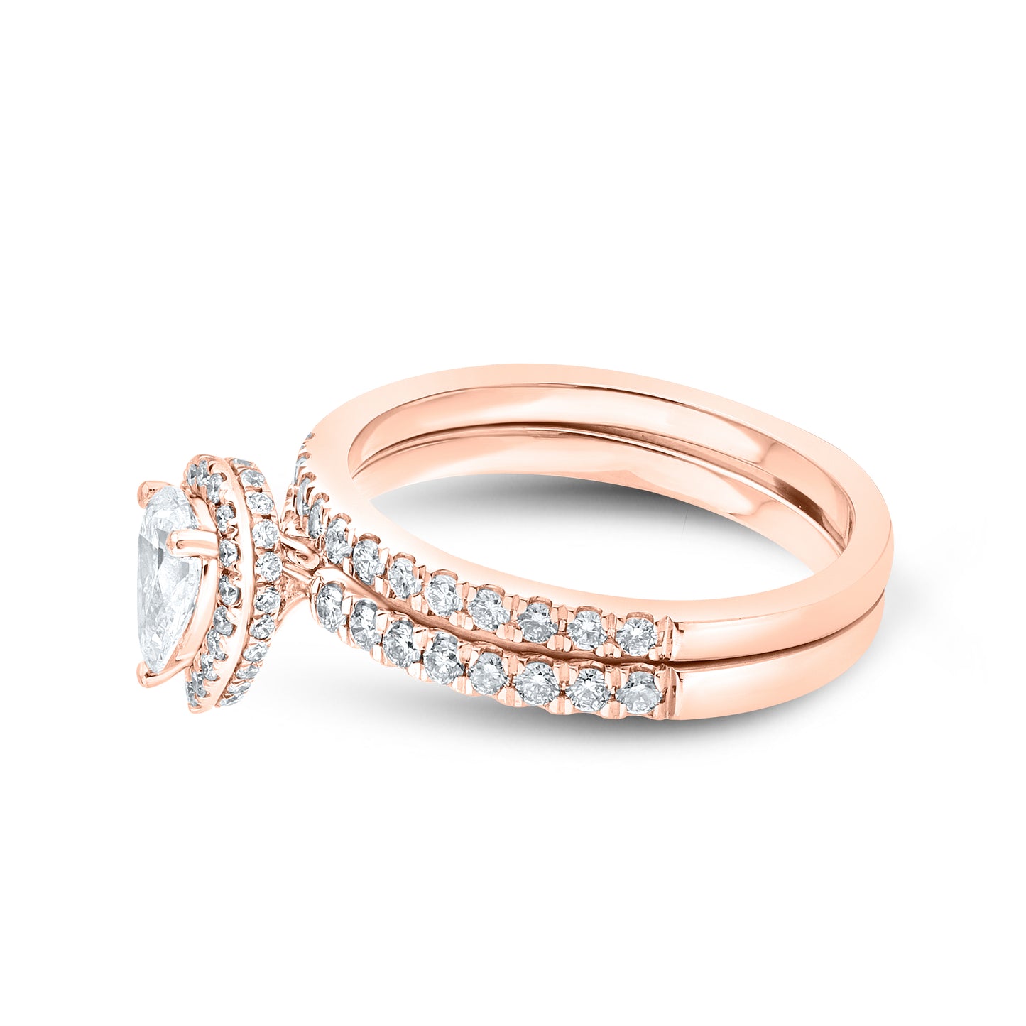 10kt Rose Gold 1.14ctw Diamond Bridal Ring set