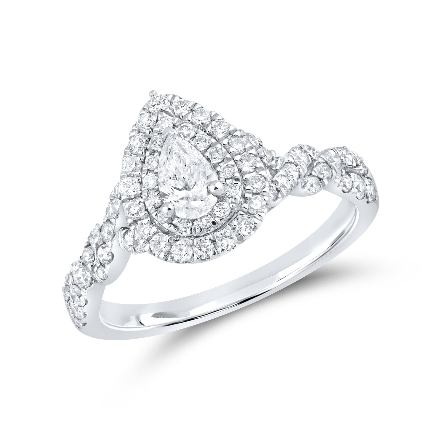 10kt white gold 1.01ctw Diamond Bridal Ring set