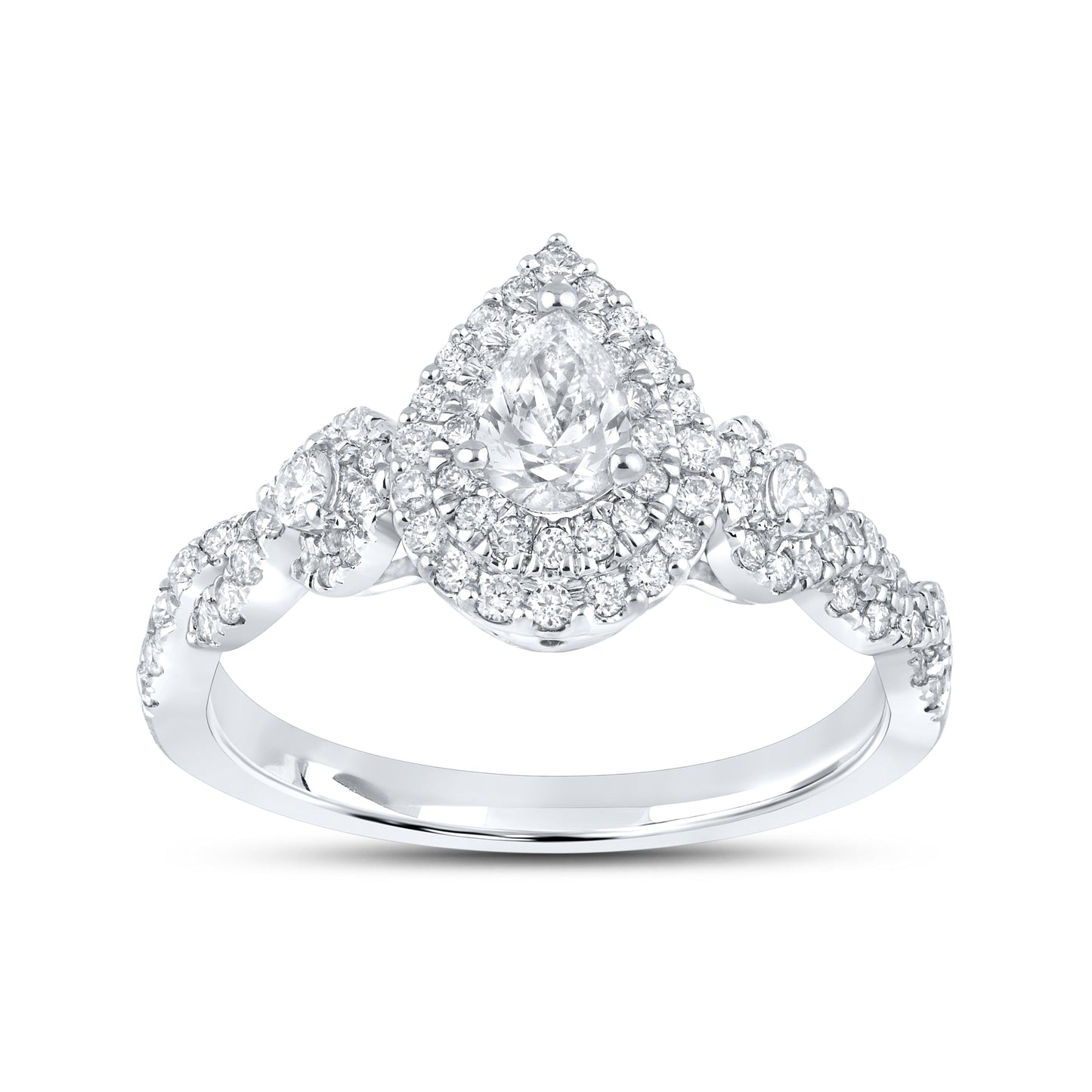 10kt white gold 0.97ctw Diamond Bridal Ring set