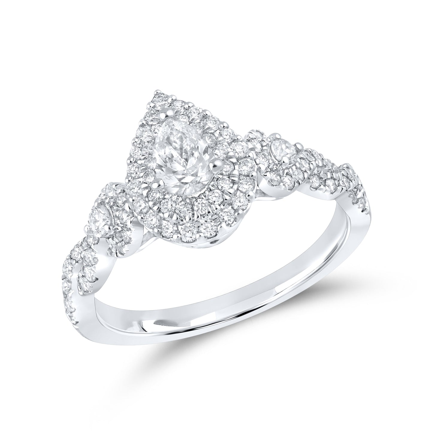 10kt white gold 0.97ctw Diamond Bridal Ring set