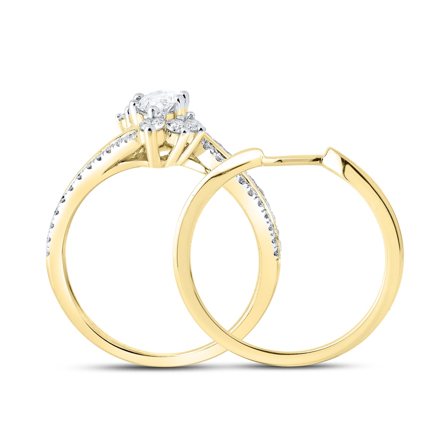 10kt yellow gold 1.02ctw Diamond bridal Ring set