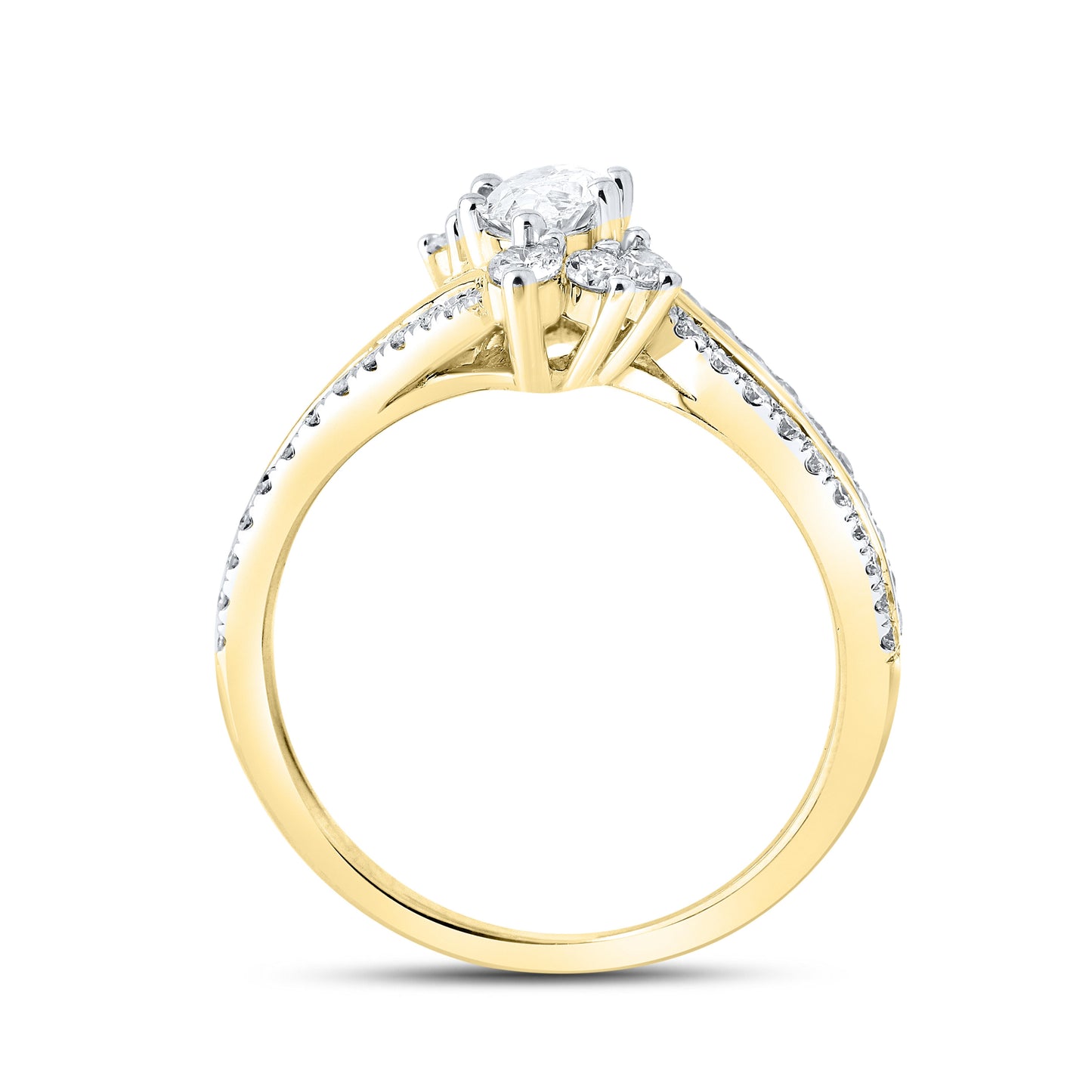 10kt yellow gold 1.02ctw Diamond bridal Ring set