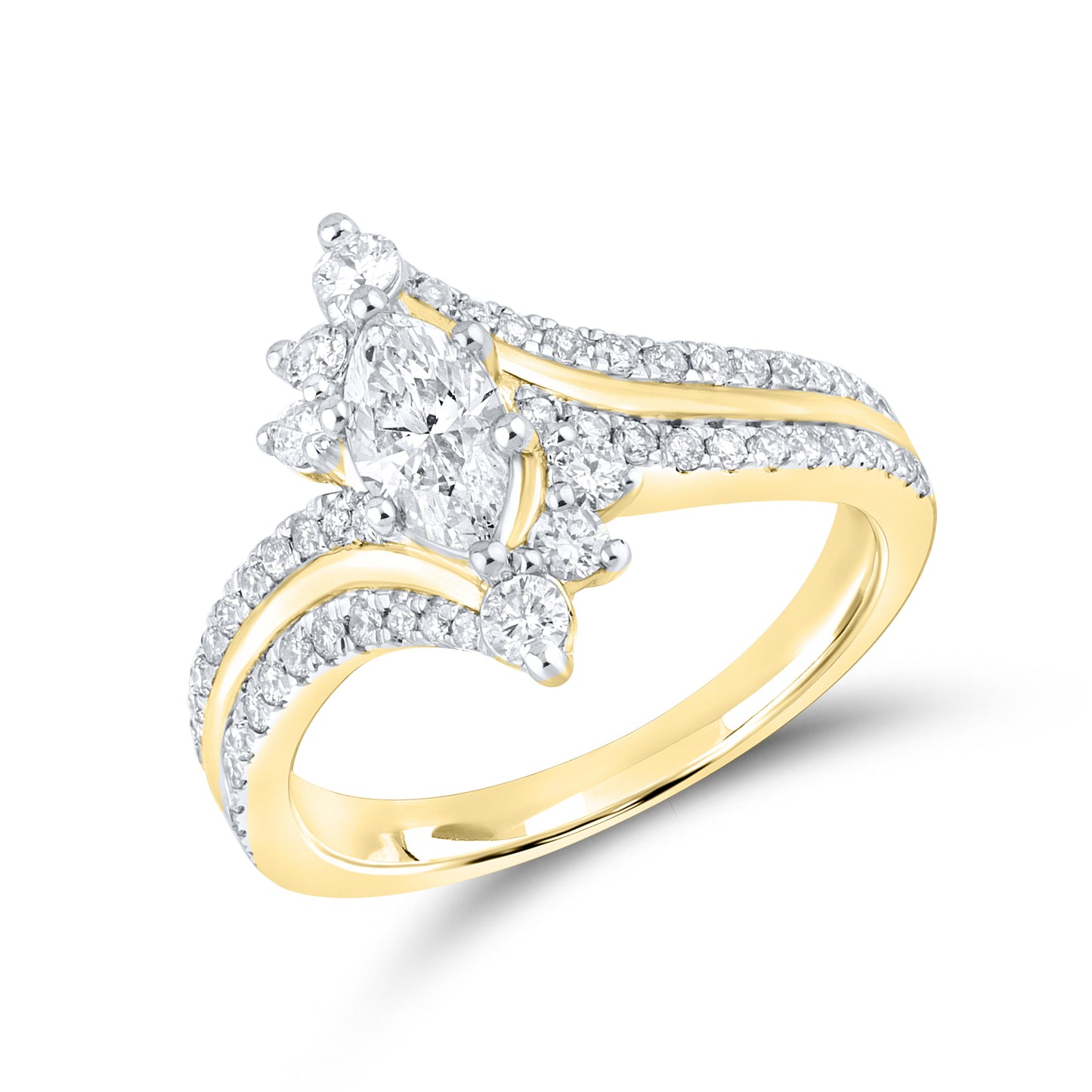 10kt yellow gold 1.02ctw Diamond bridal Ring set