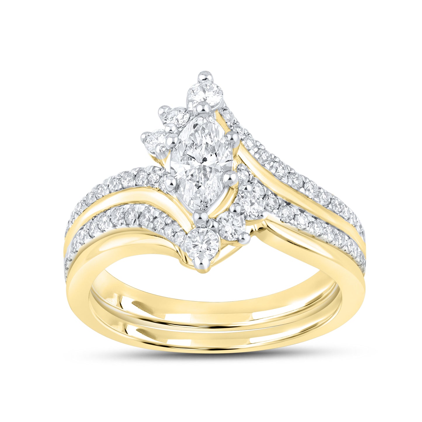 10kt yellow gold 1.02ctw Diamond bridal Ring set