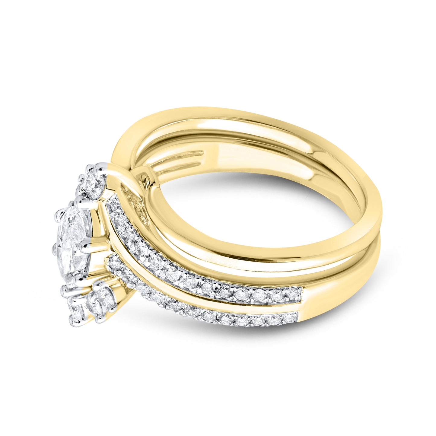 10kt yellow gold 1.02ctw Diamond bridal Ring set