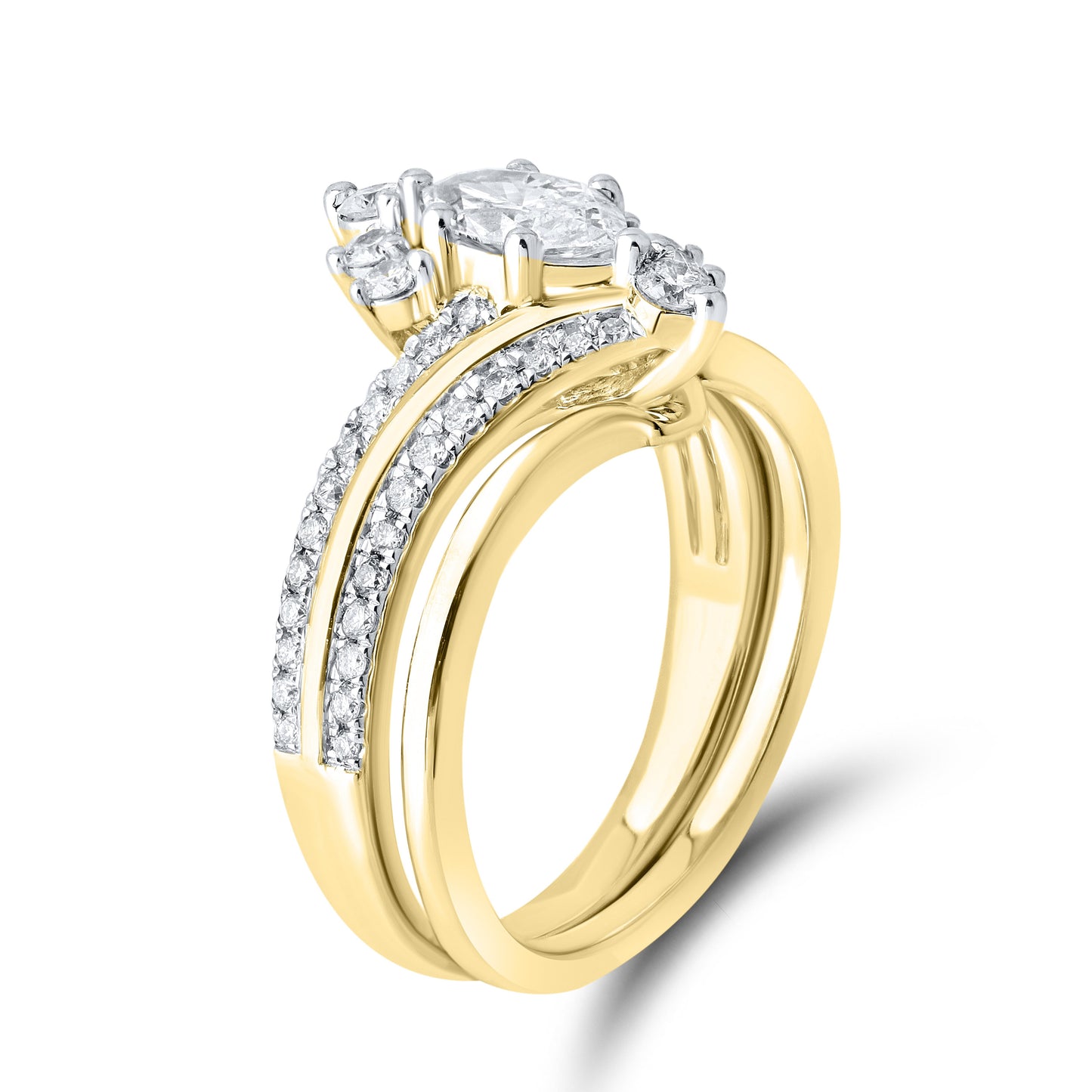 10kt yellow gold 1.02ctw Diamond bridal Ring set