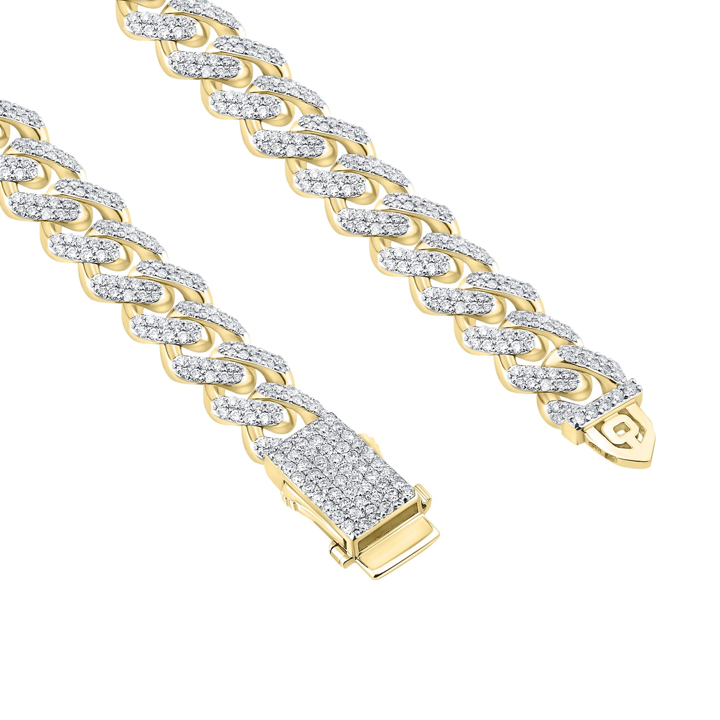10kt yellow gold 4.73 CTW Diamond Cuban bracelet