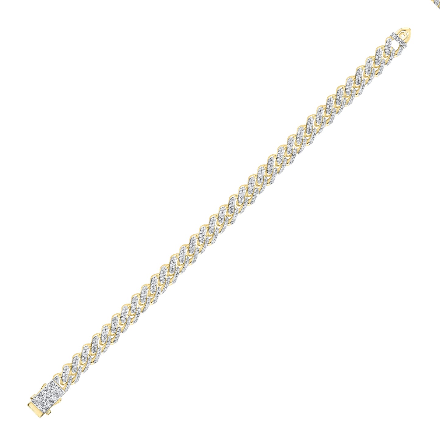 10kt yellow gold 4.73 CTW Diamond Cuban bracelet