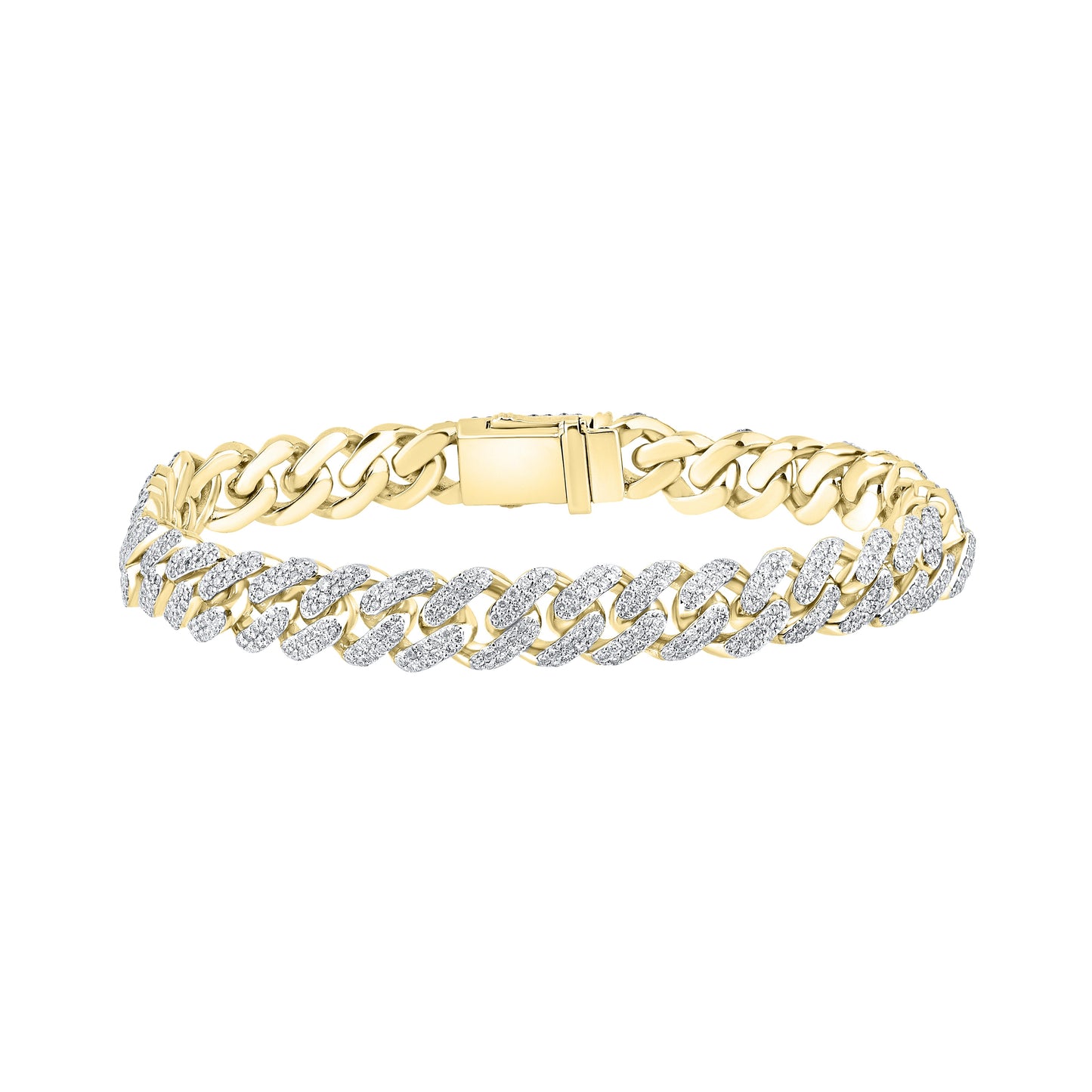 10kt yellow gold 4.73 CTW Diamond Cuban bracelet