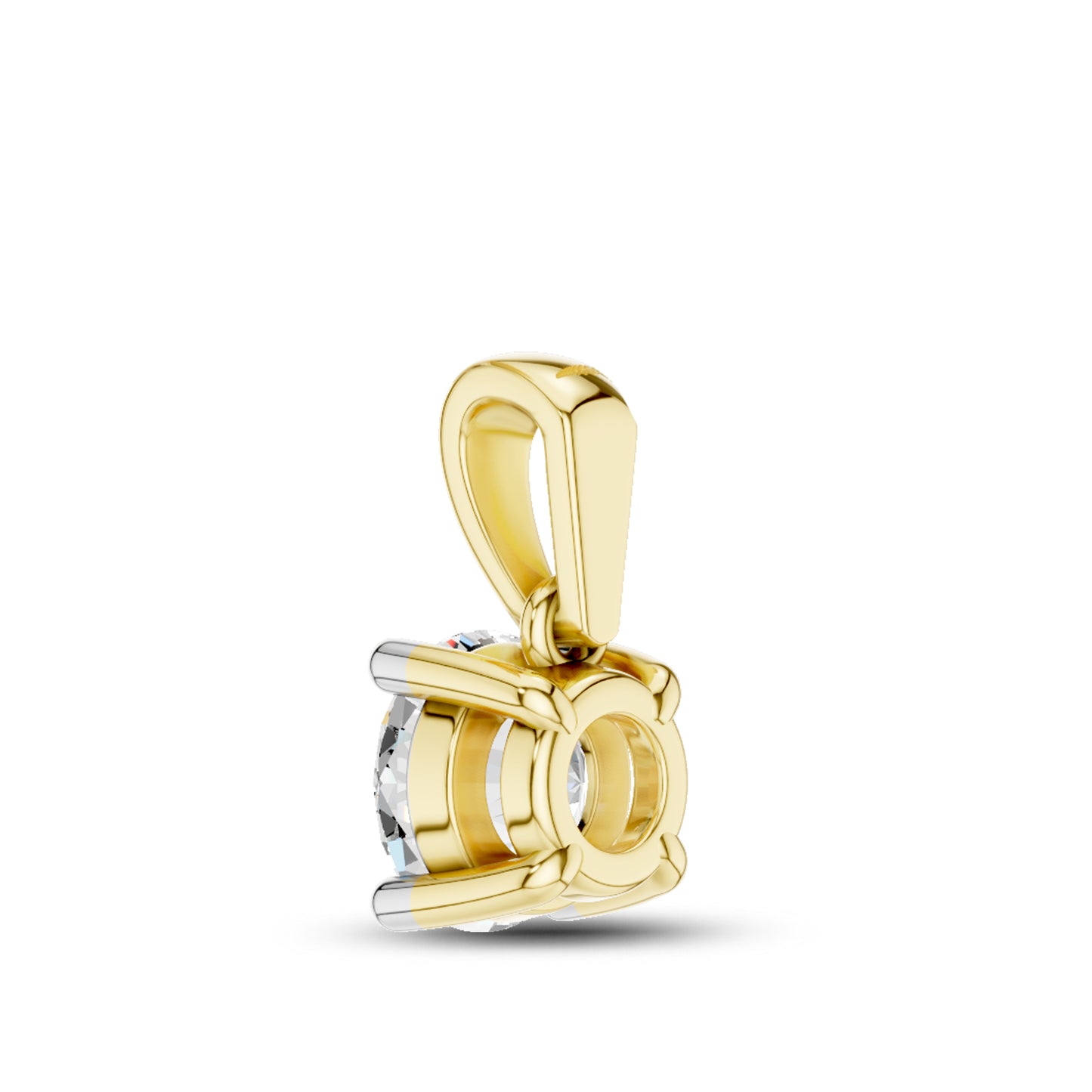 10kt Yellow Gold 1 CTW Round Lab Diamond Pendant