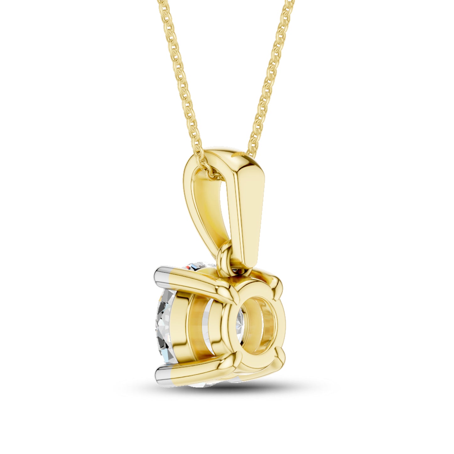 10kt Yellow Gold 1 CTW Round Lab Diamond Pendant