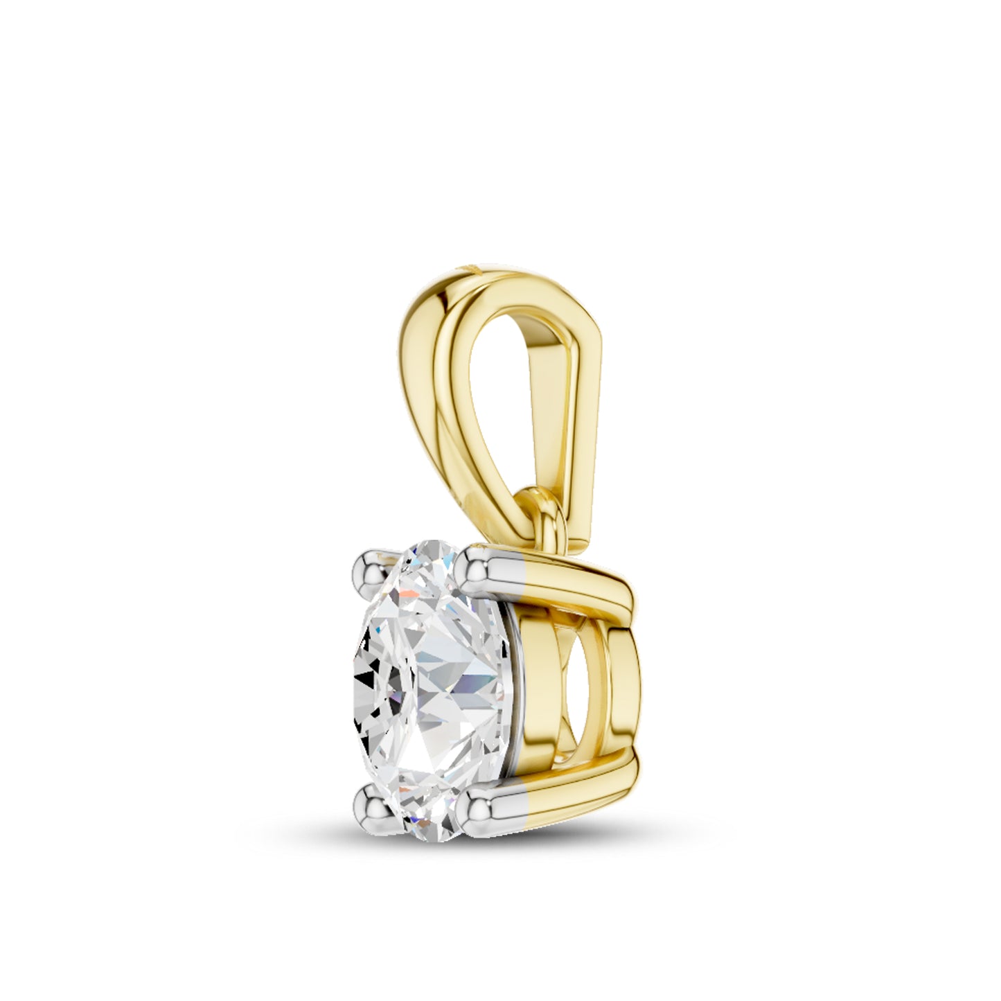10kt Yellow Gold 1 CTW Round Lab Diamond Pendant