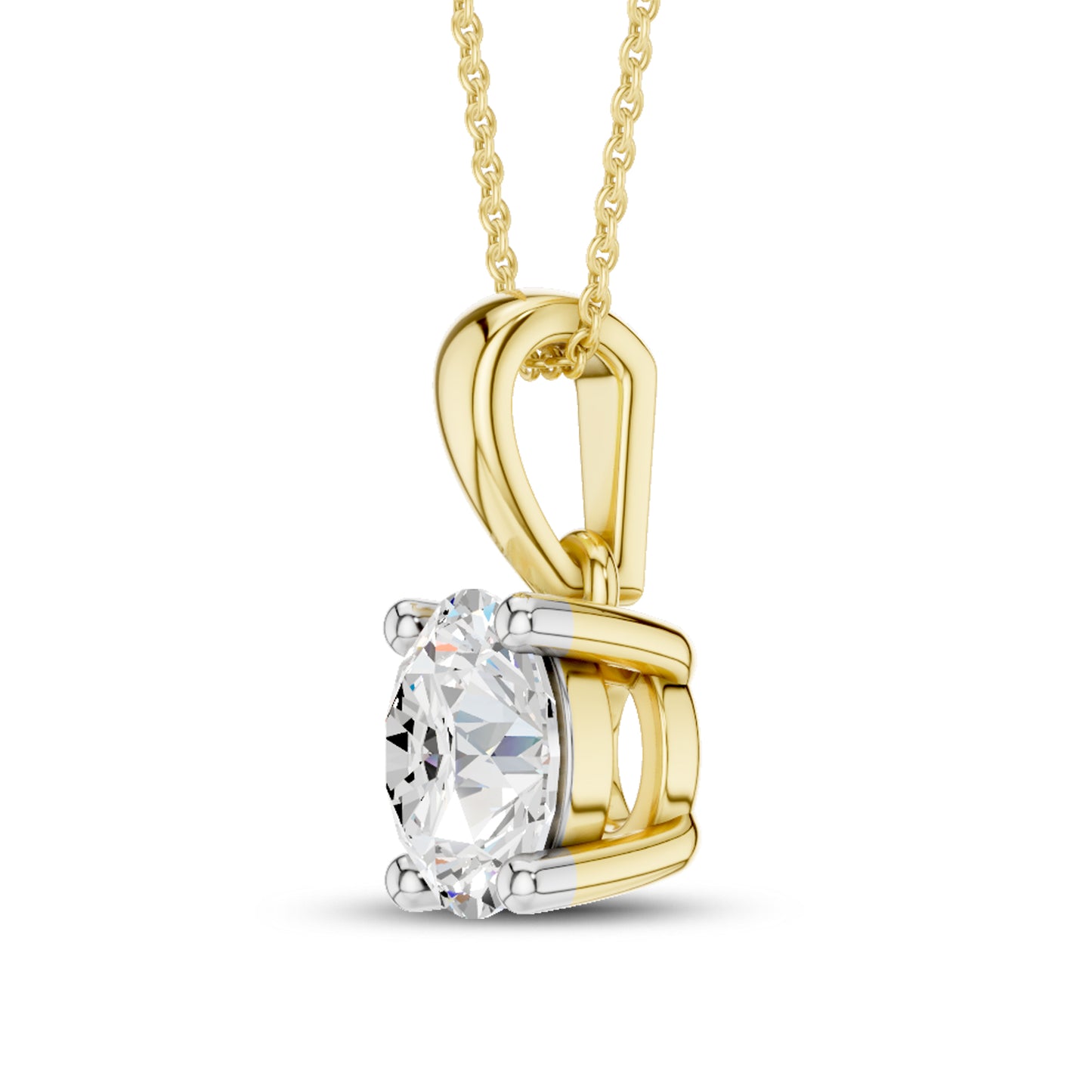 10kt Yellow Gold 1 CTW Round Lab Diamond Pendant