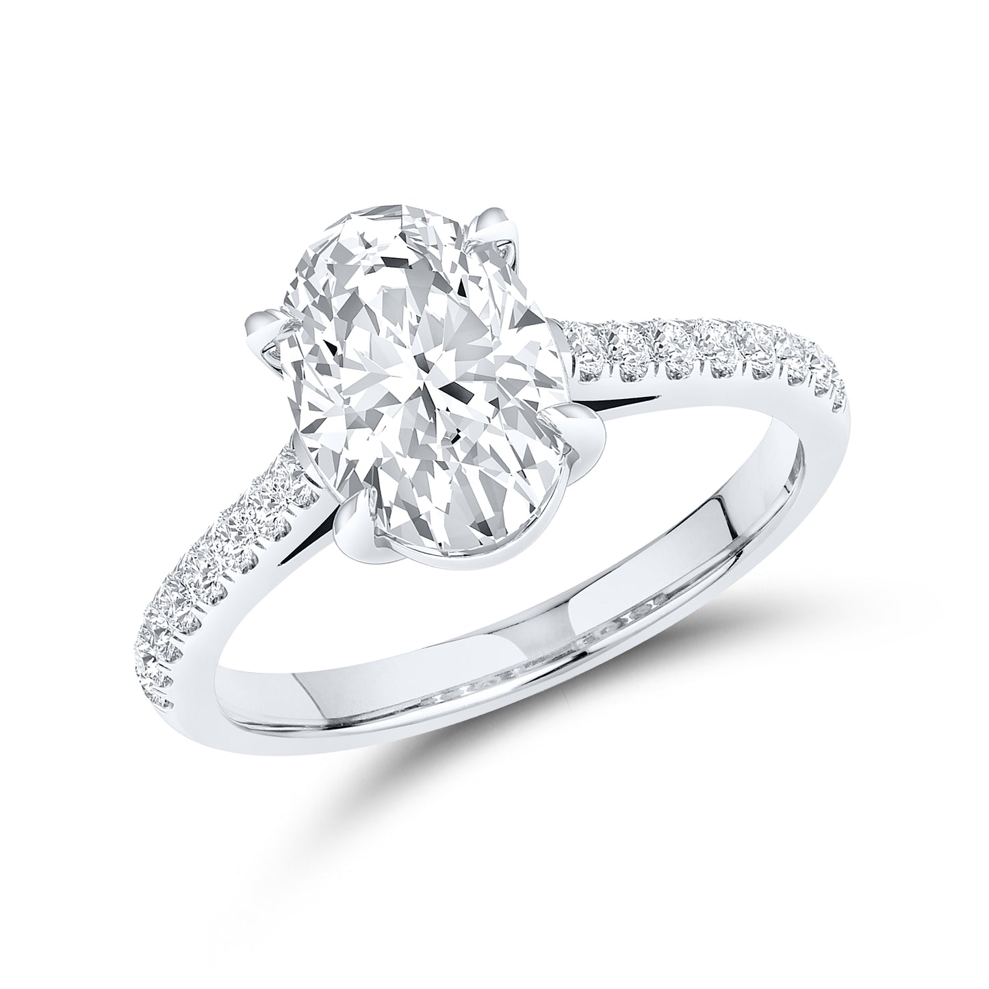 14kt White Gold 2.25 CTW Oval Lab Diamond Ring
