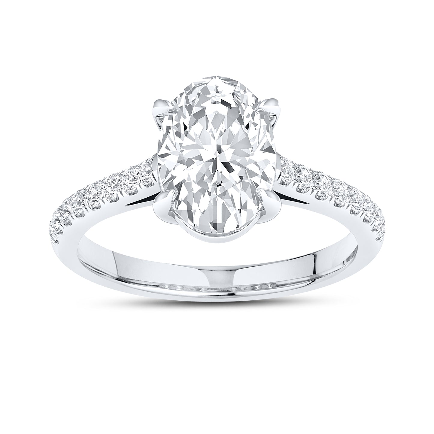 14kt White Gold 2.25 CTW Oval Lab Diamond Ring