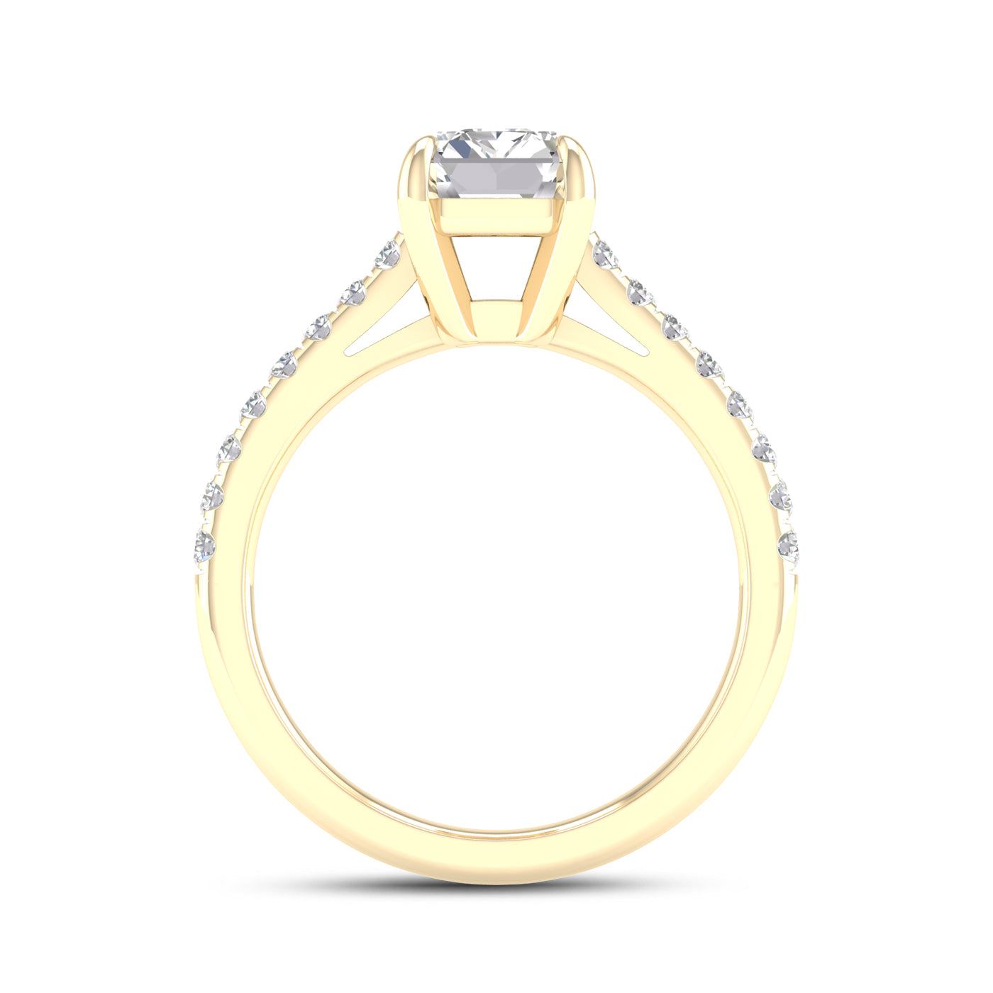 14kt Yellow Gold 2.30 CTW Emerald Lab Diamond Ring