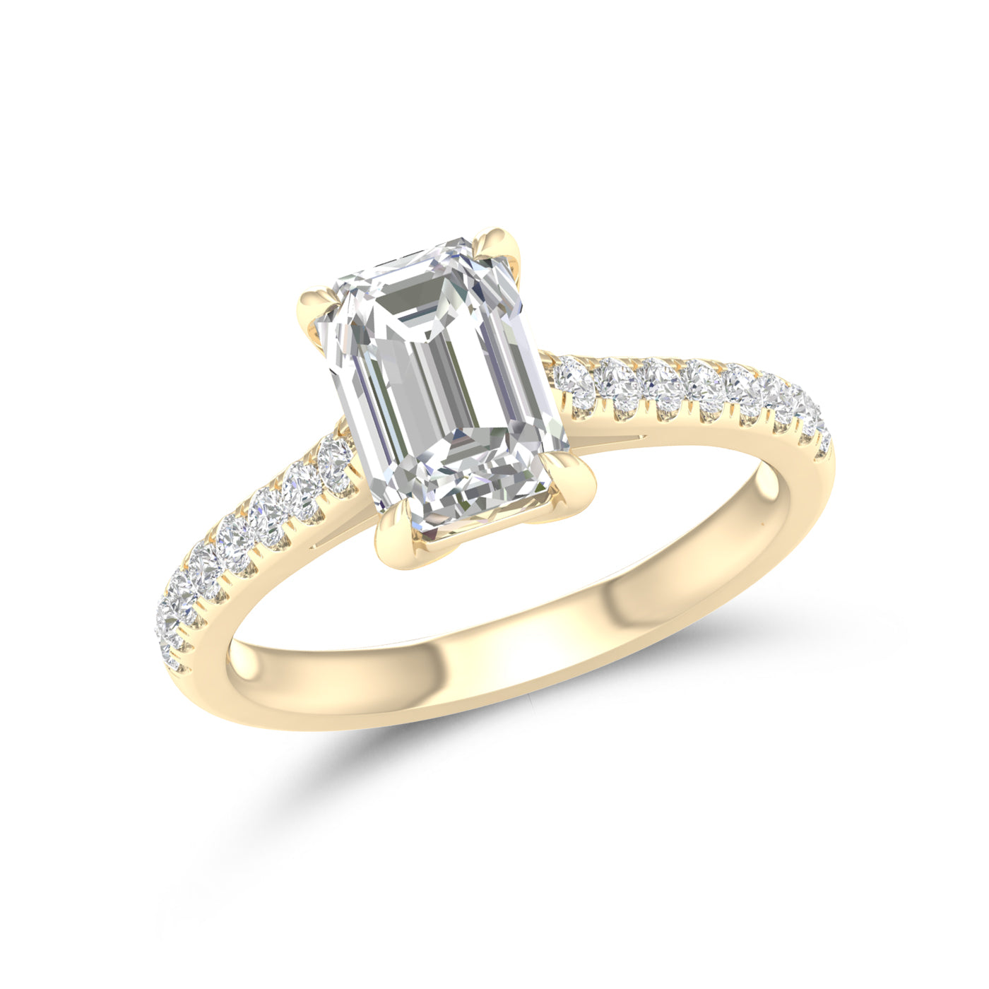 14kt Yellow Gold 2.30 CTW Emerald Lab Diamond Ring