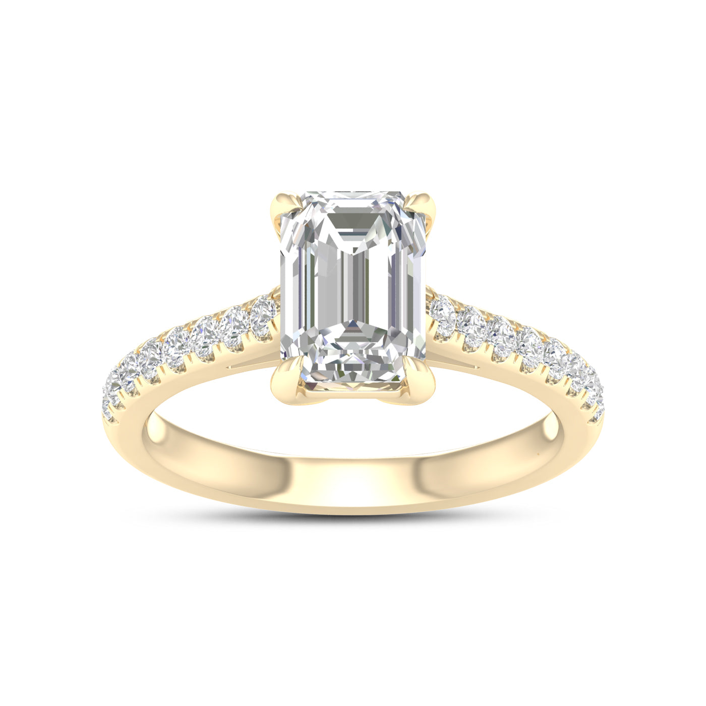 14kt Yellow Gold 2.30 CTW Emerald Lab Diamond Ring