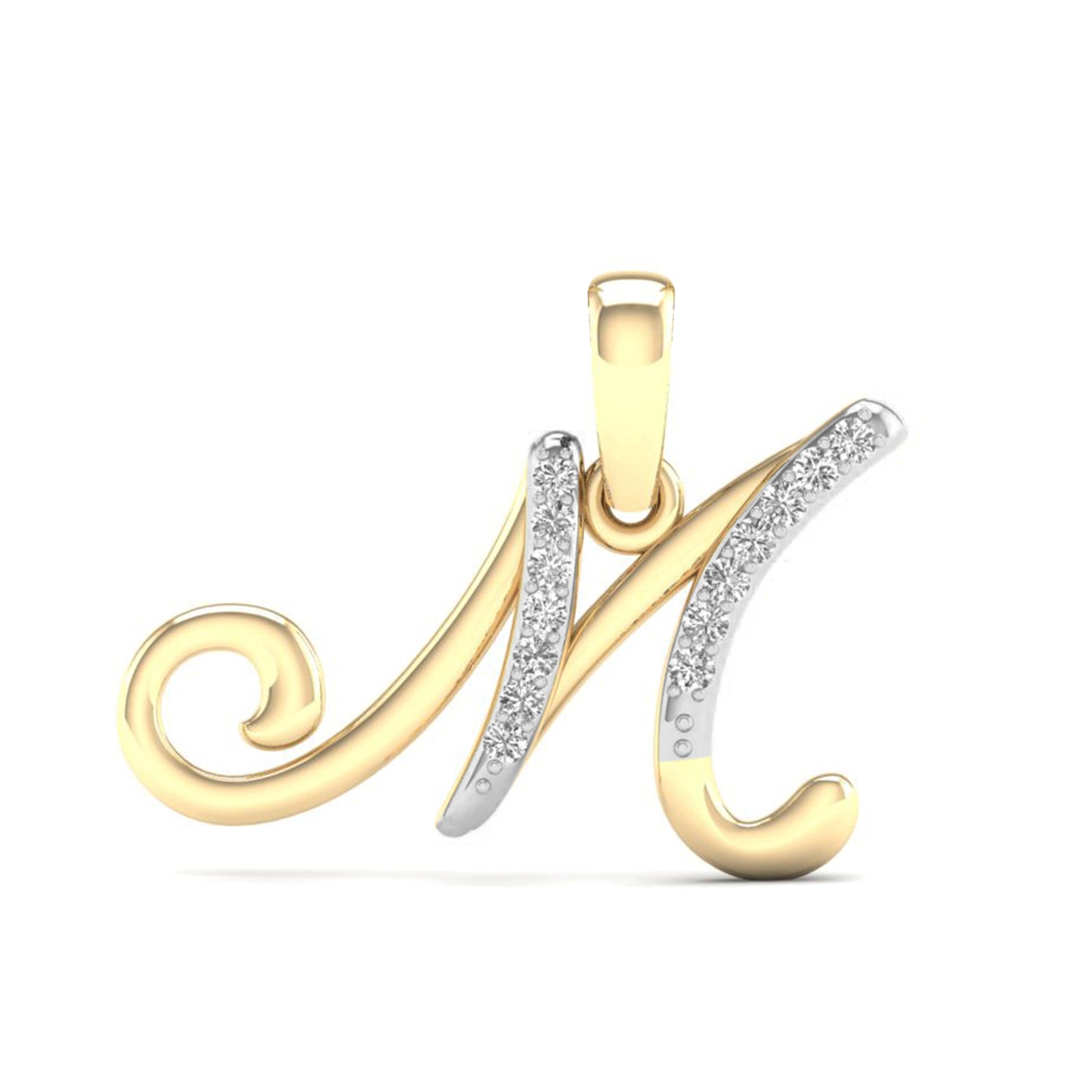 10kt Yellow Gold 0.04 CTW Diamond Initial M charm