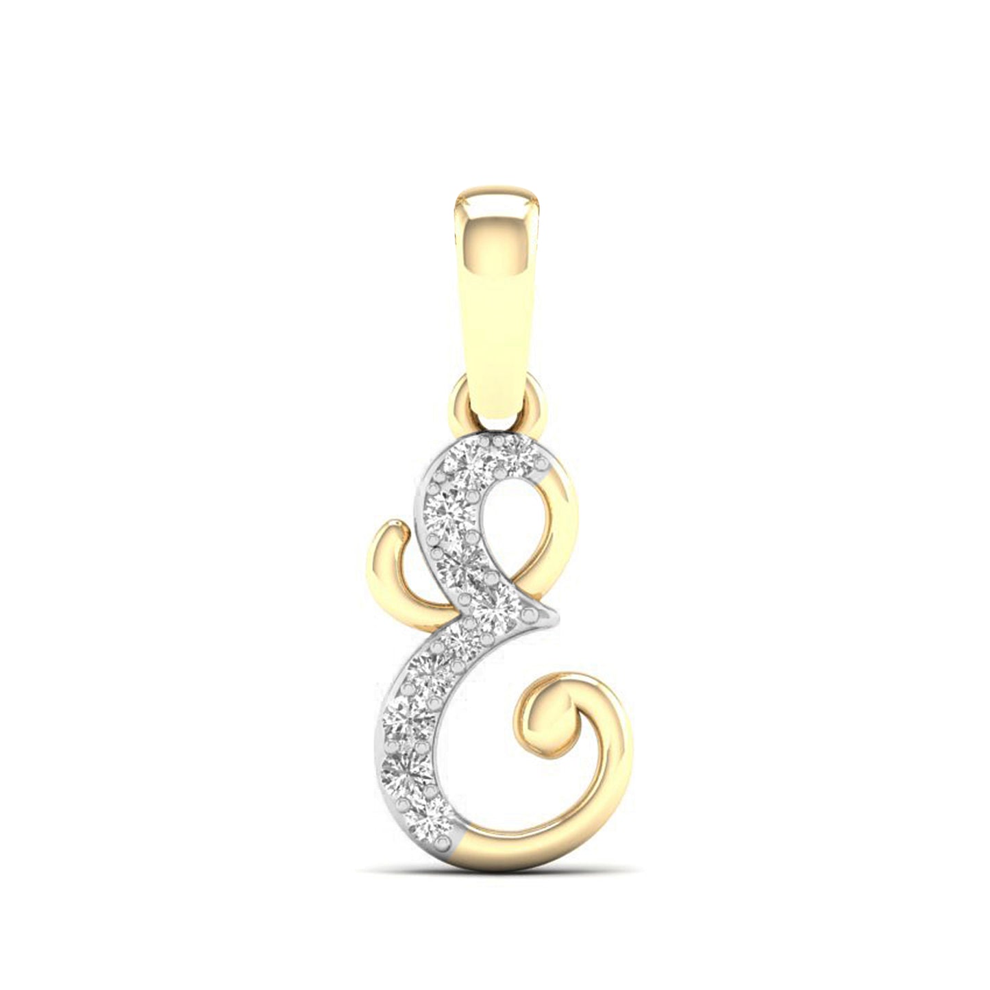 10kt Yellow Gold 0.04 CTW Diamond Initial E charm