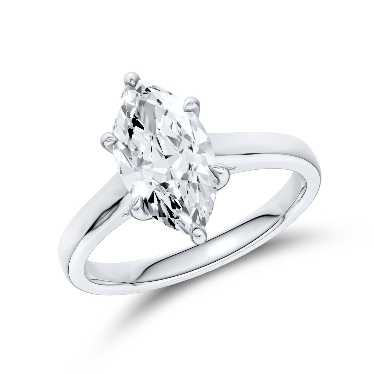 14kt White Gold 1.50 CTW Marquise Lab Diamond Ring