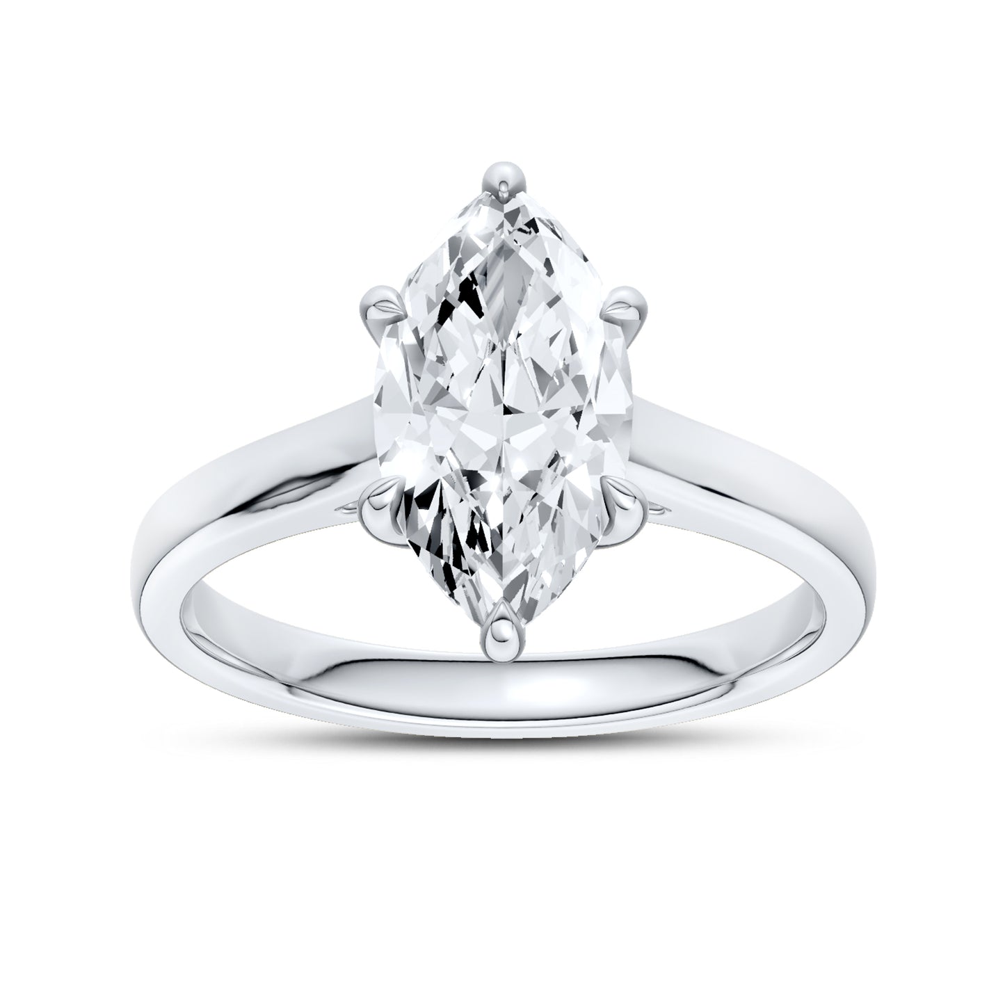 14kt White Gold 1.50 CTW Marquise Lab Diamond Ring