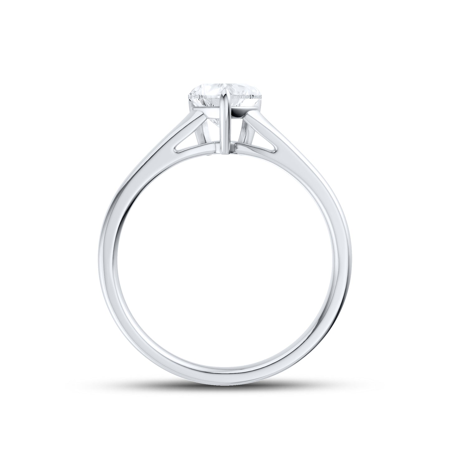 14kt White Gold 0.50 CTW Heart Lab Diamond Ring