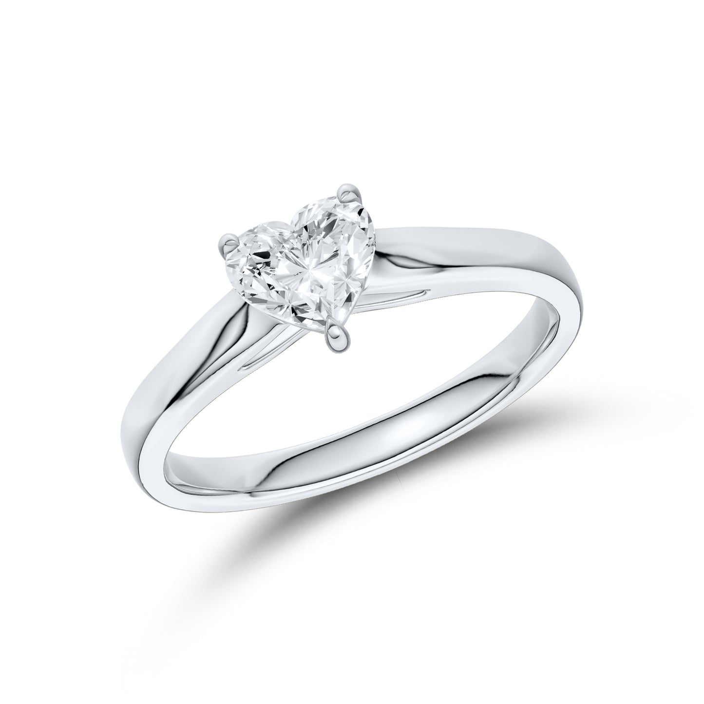 14kt White Gold 0.50 CTW Heart Lab Diamond Ring