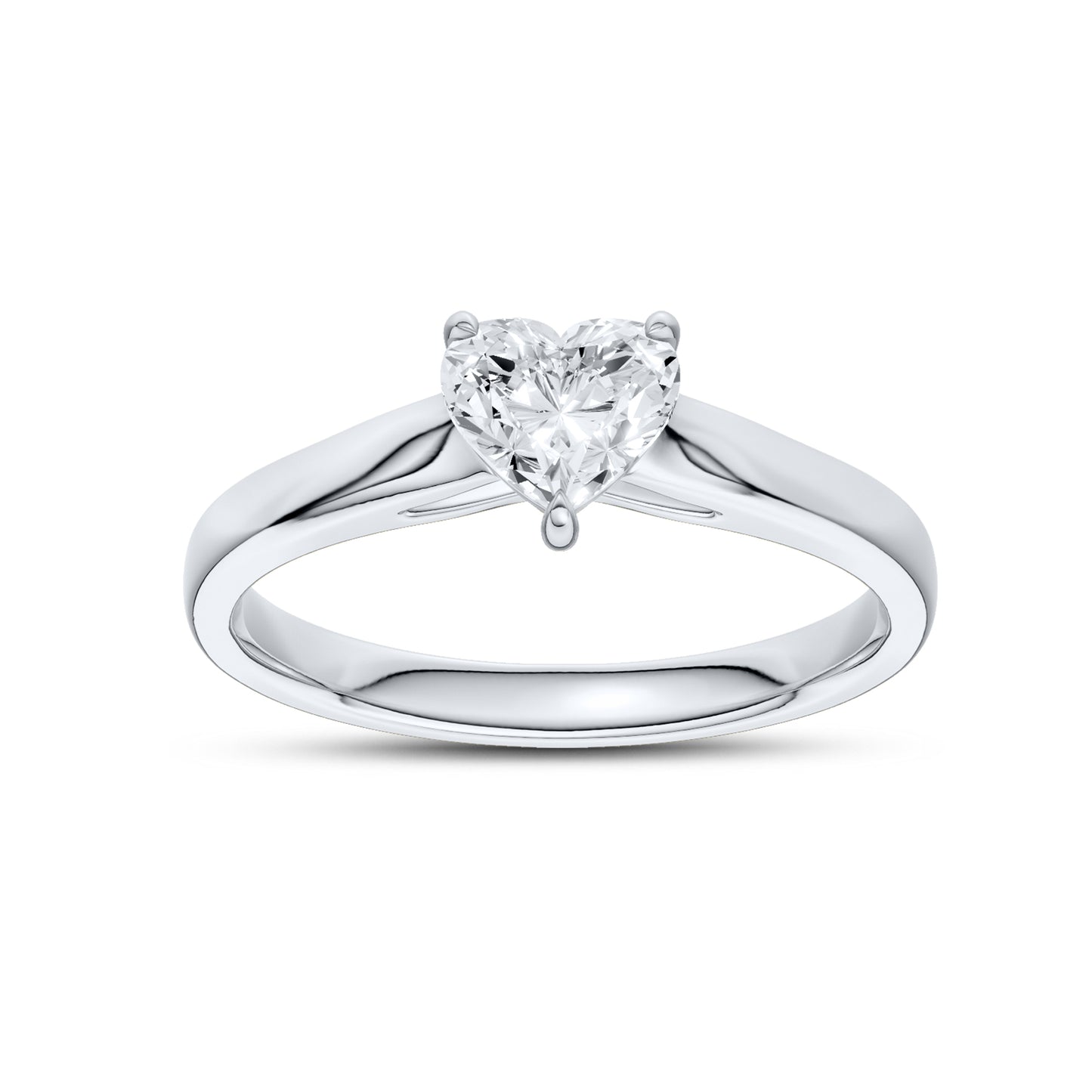 14kt White Gold 0.50 CTW Heart Lab Diamond Ring