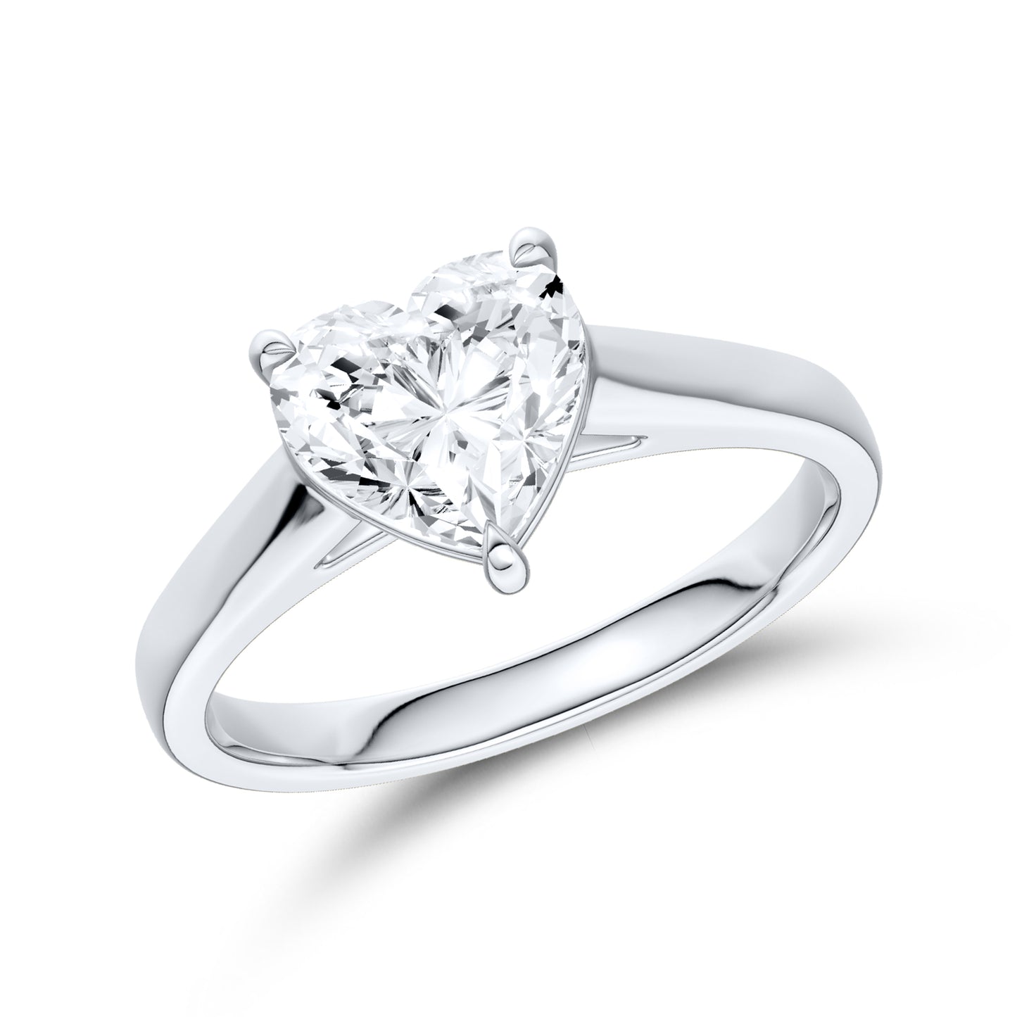 14kt White Gold 1.50 CTW Heart Lab Diamond Ring