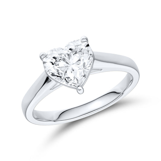 14kt White Gold 1.50 CTW Heart Lab Diamond Ring