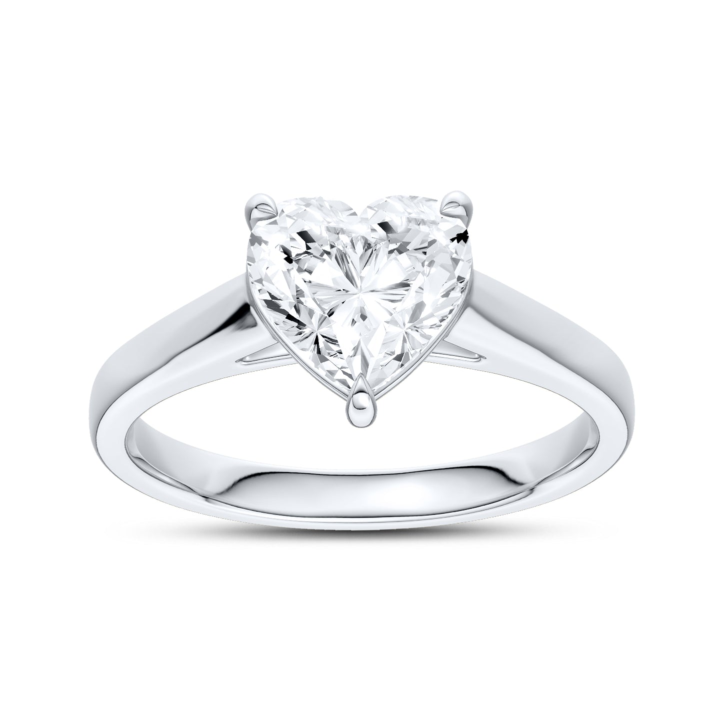 14kt White Gold 1.50 CTW Heart Lab Diamond Ring