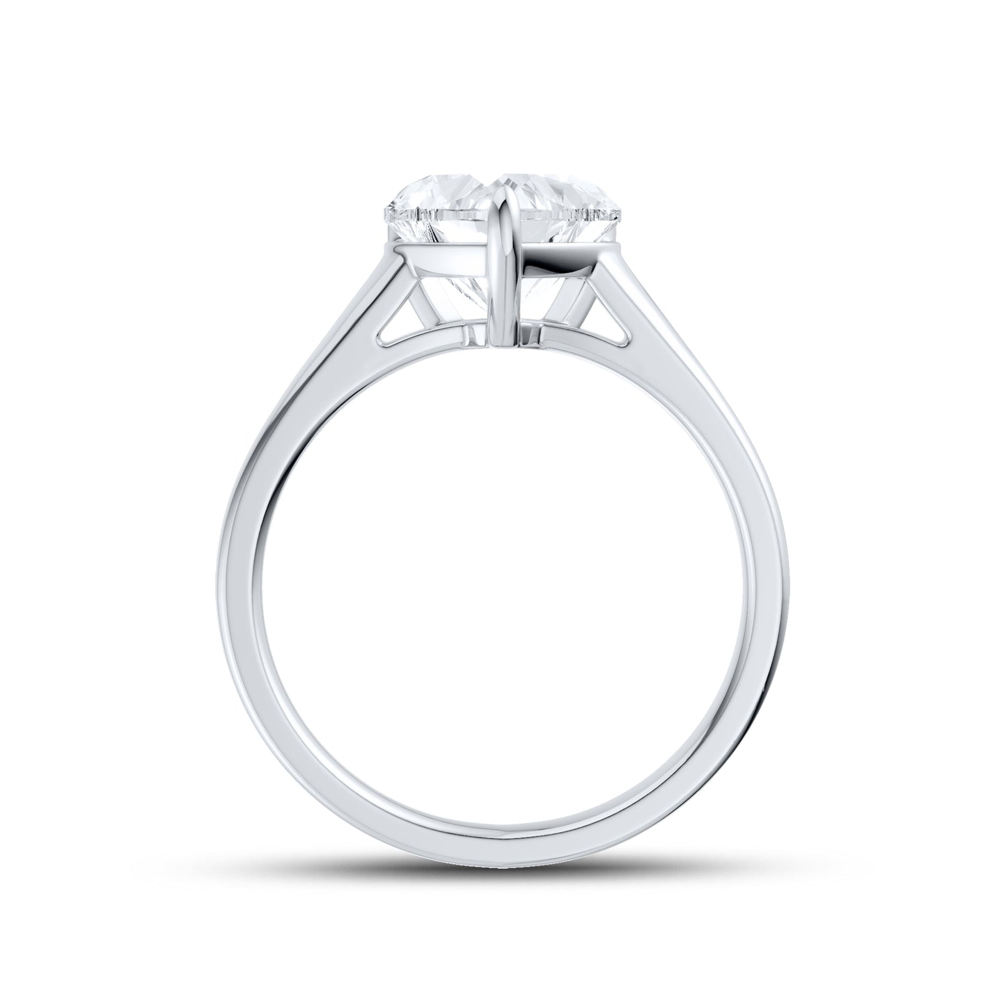 14kt White Gold 2 CTW Heart Lab Diamond Solitaire Ring