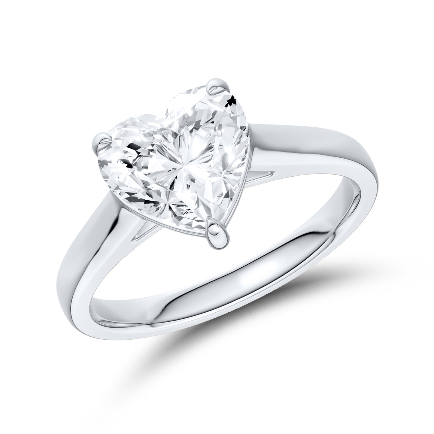 14kt White Gold 2 CTW Heart Lab Diamond Solitaire Ring