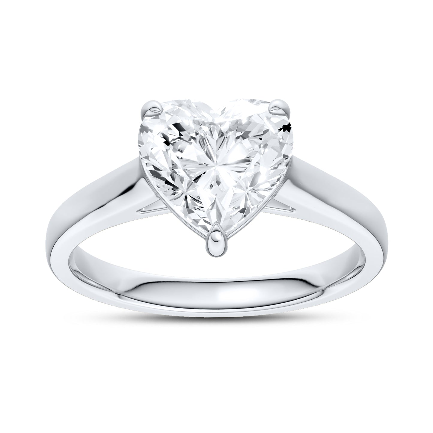14kt White Gold 2 CTW Heart Lab Diamond Solitaire Ring