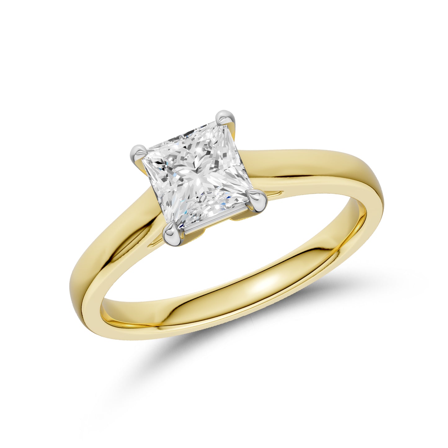 14kt Yellow Gold 1 CTW Square Lab Diamond Ring