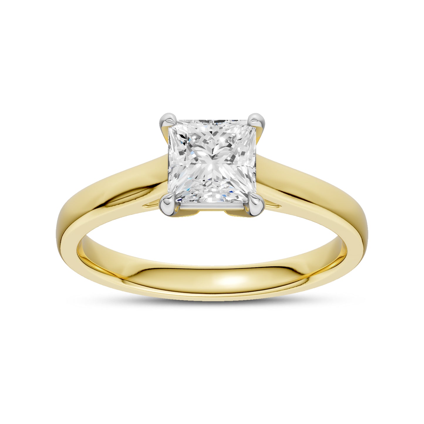 14kt Yellow Gold 1 CTW Square Lab Diamond Ring
