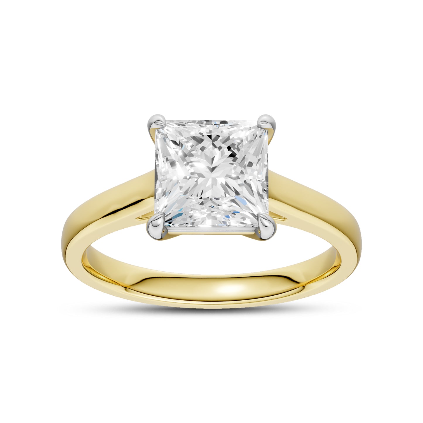14kt Yellow Gold 2.06 CTW Square Lab diamond Ring