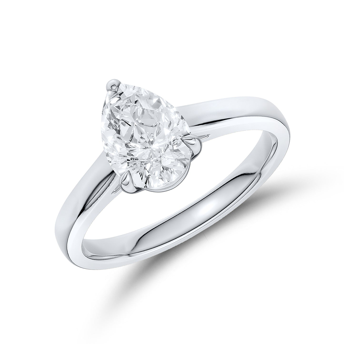 14kt White Gold 1.06 CTW Teardrop Lab Diamond Ring