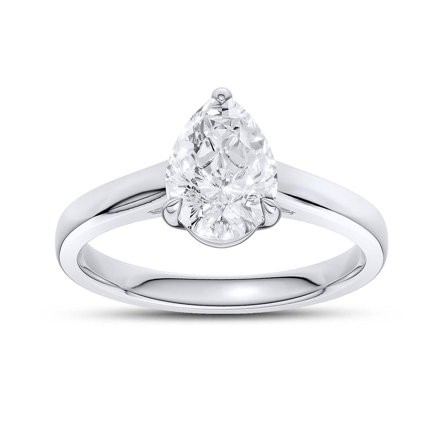 14kt White Gold 1.06 CTW Teardrop Lab Diamond Ring