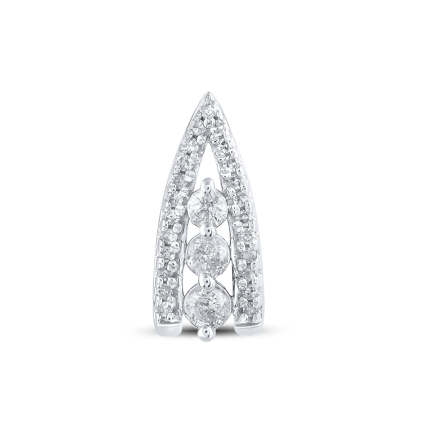 14kt White Gold 0.40 CTW Natural Diamond Hoops