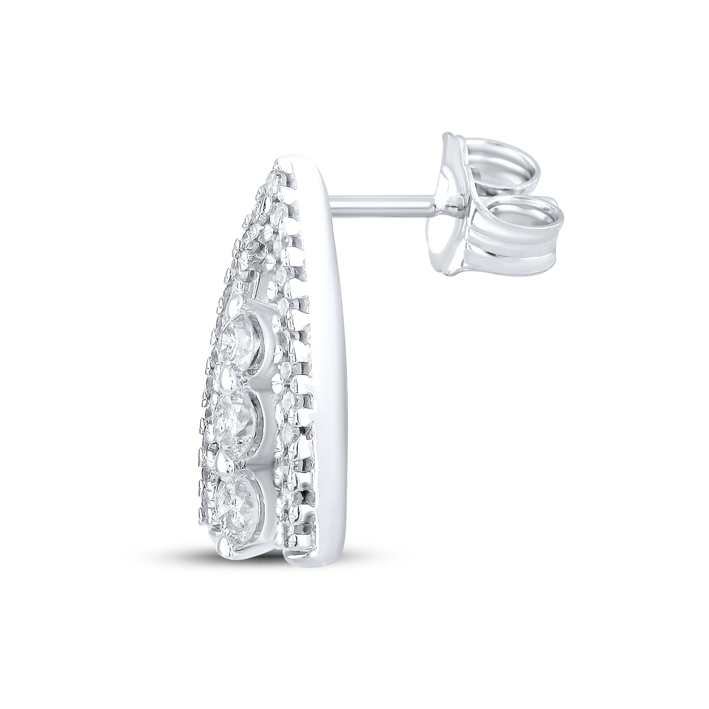 14kt White Gold 0.40 CTW Natural Diamond Hoops