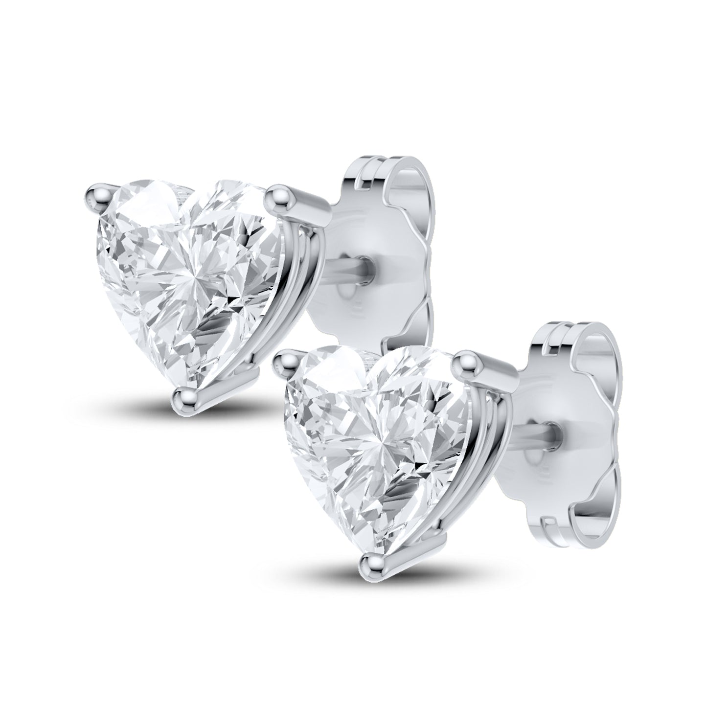 14kt White Gold 2.10 Heart Lab Diamond Earring