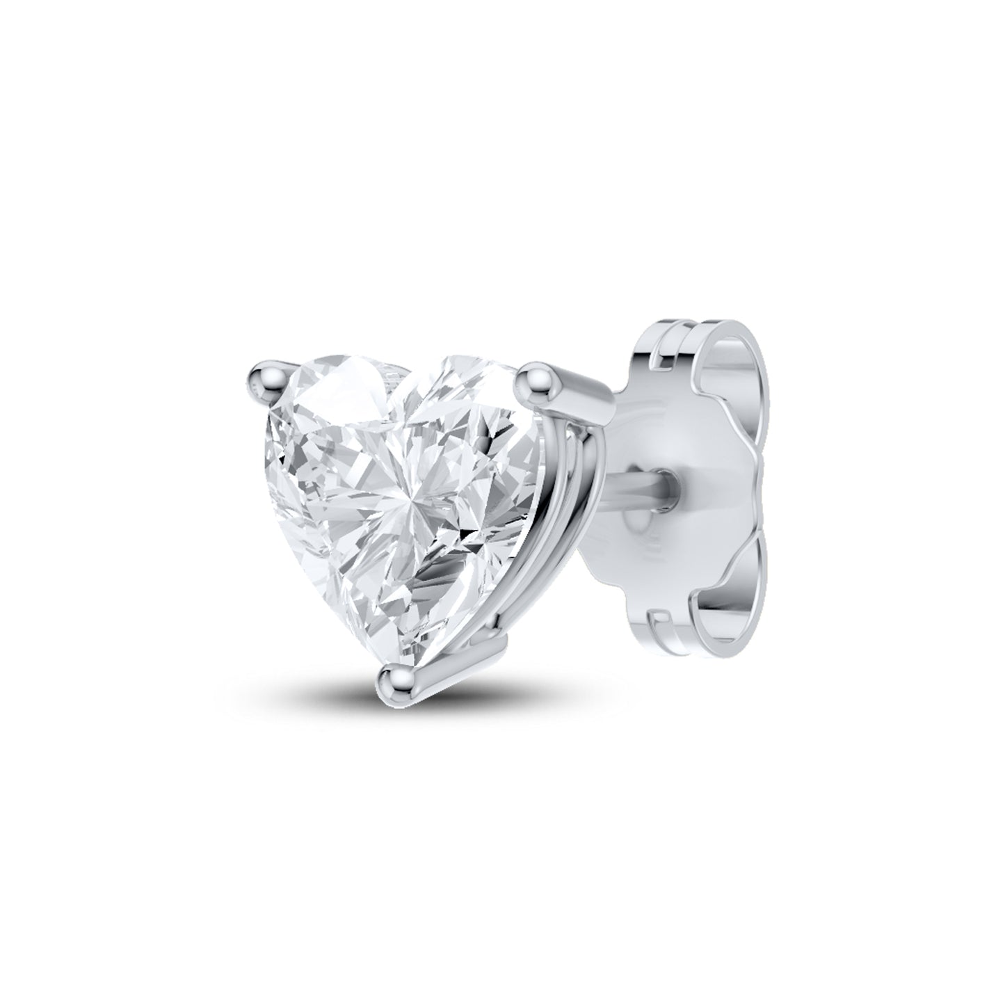 14kt White Gold 2.10 Heart Lab Diamond Earring