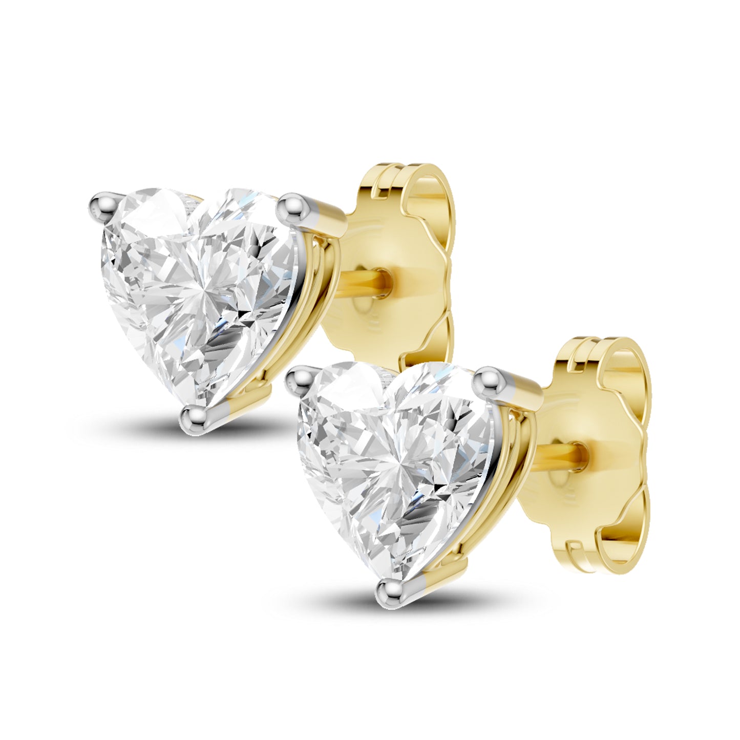 14kt Yellow Gold 2.06 CTW Heart Lab Diamond Earring