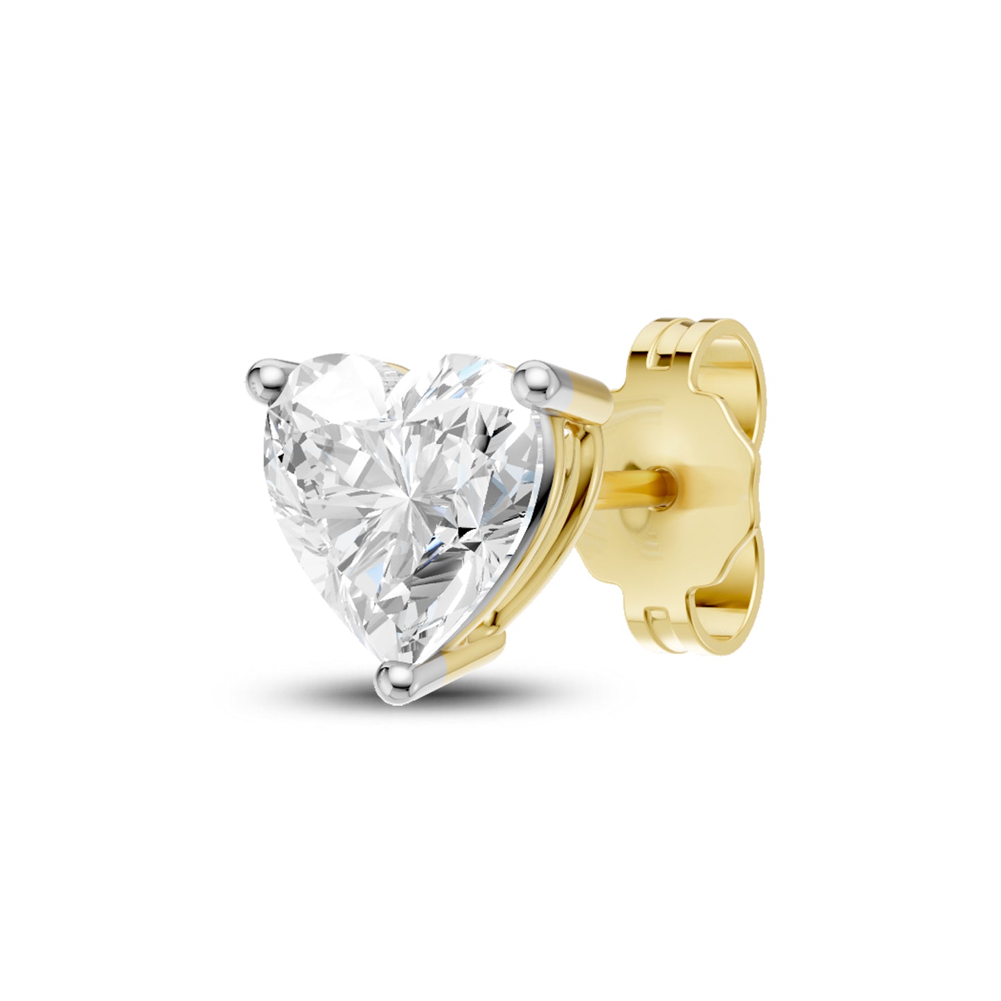 14kt Yellow Gold 2.06 CTW Heart Lab Diamond Earring
